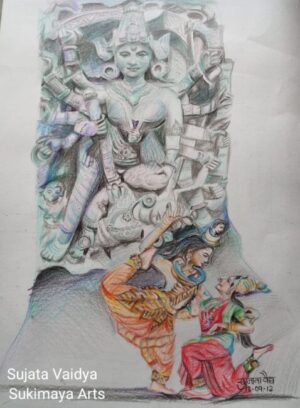 Sculpture of Mahishasur Mardini West Bengal Gaudiya Dance.