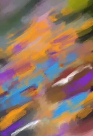 Clouds of many colours painting